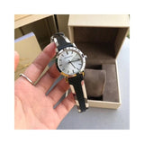 Buy Shop Burberry The City White Dial Black Haymarket Leather Strap Watch for Women - BU9150 USA Online