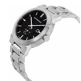 Burberry The City Black Dial Silver Steel Strap Watch for Men - BU9901