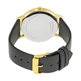 Buy Shop Movado Sapphire Gold Dial Black Leather Strap Watch For Men - 606883 USA Online