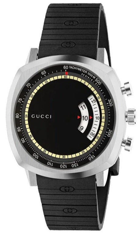 Buy Shop Gucci Grip Chronograph Black Dial Black Rubber Strap Watch For Men - YA157301 USA Online