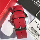 Buy Shop Coach Perry Silver Dial Red Leather Strap Watch for Women - 14503515 USA Online