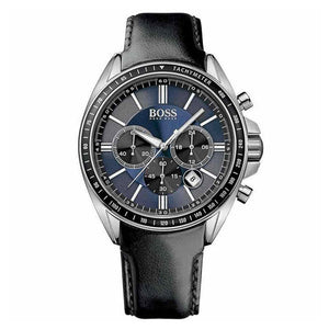 Buy Shop Hugo Boss Driver Sport Chronograph Blue Dial Black Leather Strap Watch for Men - 1513077 USA Online
