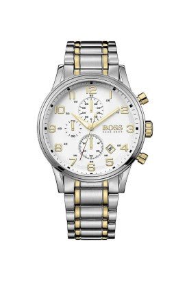 Buy Shop Hugo Boss Areoliner Chronograph White Dial Two Tone Steel Strap Watch for Men - 1513236 USA Online