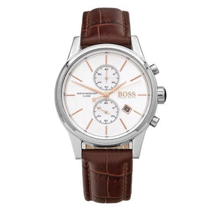 Buy Shop Hugo Boss Jet White Dial Brown Leather Strap Watch for Men - 1513280 USA Online