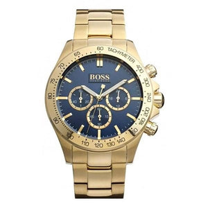 Buy Shop Hugo Boss Ikon Blue Dial Gold Steel Strap Watch for Men - 1513340 USA Online