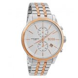 Hugo Boss Jet Silver Dial Two Tone Steel Strap Watch for Men - 1513385