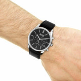 Buy Shop Hugo Boss Time One Chronograph Black Dial Black Leather Strap Watch for Men - 1513430 USA Online