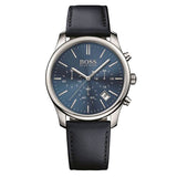 Buy Shop Hugo Boss Time One Blue Dial Black Leather Strap Watch for Men - 1513431 USA Online