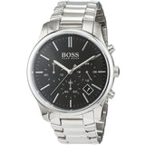 Buy Shop Hugo Boss Commander Black Dial Silver Steel Strap Watch for Men - 1513433 USA Online