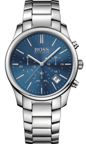Buy Shop Hugo Boss Commander Blue Dial Silver Steel Strap Watch for Men - 1513434 USA Online