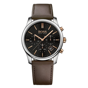 Buy Shop Hugo Boss Time One Black Dial Brown Leather Strap Watch for Men - 1513448 USA Online