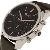 Buy Shop Hugo Boss Time One Black Dial Brown Leather Strap Watch for Men - 1513448 USA Online
