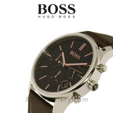 Buy Shop Hugo Boss Time One Black Dial Brown Leather Strap Watch for Men - 1513448 USA Online