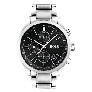 Buy Shop Hugo Boss Grand Prix Black Dial Silver Steel Strap Watch for Men - 1513477 USA Online
