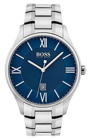 Buy Shop Hugo Boss Governer Blue Dial Silver Steel Strap Watch for Men - 1513487 USA Online