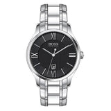 Buy Shop Hugo Boss Governer Black Dial Silver Steel Strap Watch for Men - 1513488 USA Online