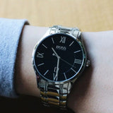 Buy Shop Hugo Boss Governer Black Dial Silver Steel Strap Watch for Men - 1513488 USA Online