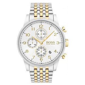 Buy Shop Hugo Boss Navigator White Dial Two Tone Steel Strap Watch for Men - 1513499 USA Online