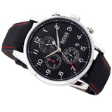 Buy Shop Hugo Boss Navigator Black Dial Black Leather Strap Watch for Men - 1513535 USA Online