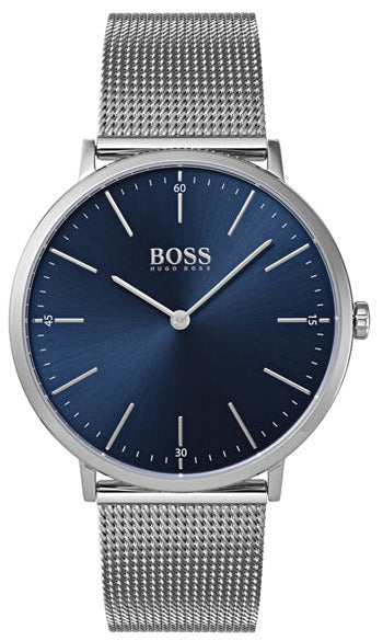 Buy Shop Hugo Boss Horizon Quartz Blue Dial Silver Mesh Bracelet Watch For Men - 1513541 USA Online