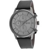 Buy Shop Hugo Boss Architectural Grey Dial Grey Leather Strap Watch for Men - 1513570 USA Online