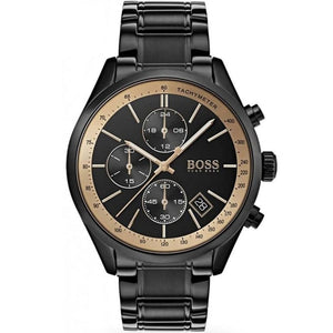Buy Shop Hugo Boss Grand Prix Black Dial Black Steel Strap Watch for Men - 1513578 USA Online