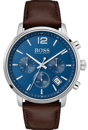 Buy Shop Hugo Boss Attitude Blue Dial Brown Leather Strap Watch for Men - 1513606 USA Online