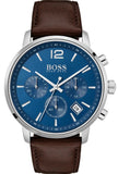 Buy Shop Hugo Boss Attitude Blue Dial Brown Leather Strap Watch for Men - 1513606 USA Online
