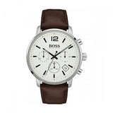 Buy Shop Hugo Boss Attitude White Dial Brown Leather Strap Watch for Men - 1513609 USA Online