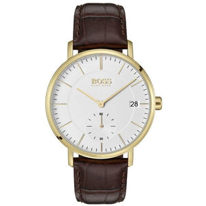 Buy Shop Hugo Boss Corporal White Dial Brown Leather Strap Watch for Men - 1513640 USA Online