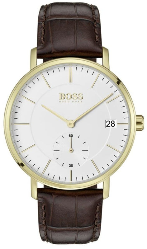 Buy Shop Hugo Boss Corporal White Dial Brown Leather Strap Watch for Men - 1513640 USA Online