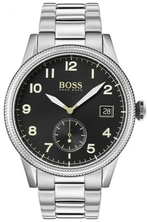Buy Shop Hugo Boss Legacy Black Dial Silver Steel Strap Watch for Men - 1513671 USA Online