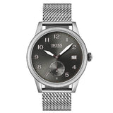 Buy Shop Hugo Boss Legacy Grey Dial Silver Mesh Bracelet Watch for Men - 1513673 USA Online