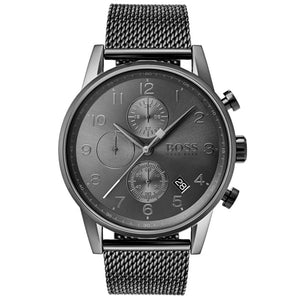 Buy Shop Hugo Boss Navigator Grey Dial Grey Mesh Bracelet Watch for Men - 1513674 USA Online