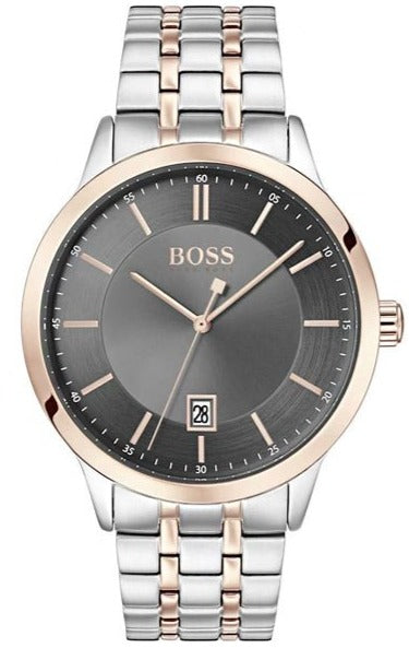 Buy Shop Hugo Boss Classic Grey Dial Two Tone Steel Strap Watch for Men - 1513688 USA Online