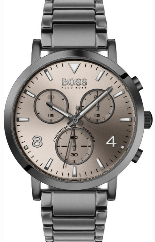 Buy Shop Hugo Boss Spirit Chronograph Grey Dial Grey Steel Strap Watch for Men - 1513695 USA Online
