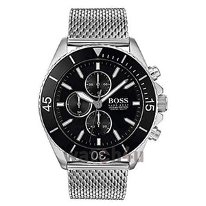 Buy Shop Hugo Boss Ocean Edition Black Dial Silver Mesh Bracelet Watch for Men - 1513701 USA Online