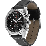 Buy Shop Hugo Boss Aero Chronograph Black Dial Black Leather Strap Watch for Men - 1513770 USA Online