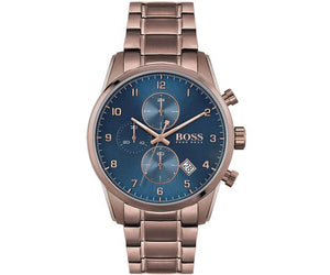 Buy Shop Hugo Boss Skymaster Blue Dial Brown Steel Strap Watch for Men - 1513788 USA Online