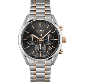 Buy Shop Hugo Boss Champion Chronograph Black Dial Two Tone Steel Strap Watch for Men - 1513819 USA Online