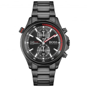 Buy Shop Hugo Boss Globetrotter Black Dial Black Steel Strap Watch for Men - 1513825 USA Online