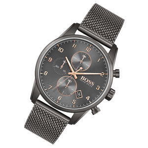 Buy Shop Hugo Boss Skymaster Grey Dial Grey Mesh Bracelet Watch for Men - 1513837 USA Online