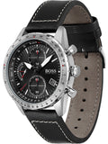 Buy Shop Hugo Boss Aero Chronograph Black Dial Black Leather Strap Watch for Men - 1513770 USA Online