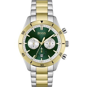 Buy Shop Hugo Boss Santiago Green Dial Two Tone Steel Strap Watch for Men - 1513872 USA Online