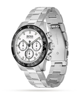 Buy Shop Hugo Boss Hero Chronograph White Dial Silver Steel Strap Watch for Men - 1513875 USA Online