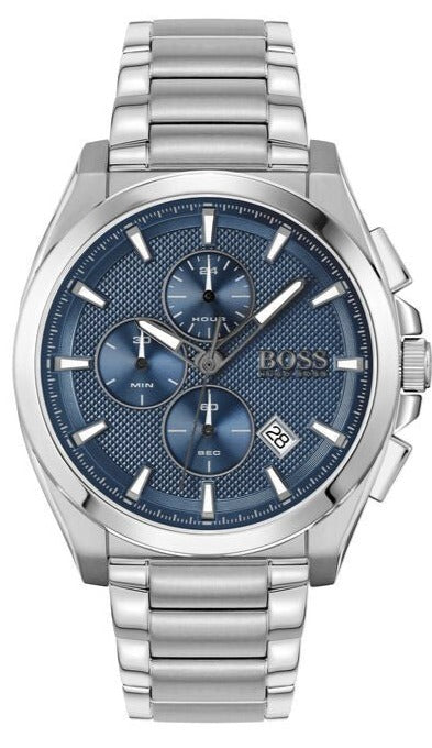 Buy Shop Hugo Boss Grandmaster Blue Dial Silver Steel Strap Watch for Men - 1513884 USA Online
