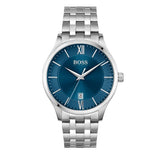 Buy Shop Hugo Boss Governer Blue Dial Silver Steel Strap Watch for Men - 1513487 USA Online