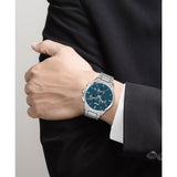 Buy Shop Hugo Boss Dapper Chronograph Blue Dial Silver Steel Strap Watch For Men - 1513927 USA Online