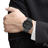 Buy Shop Hugo Boss Dapper Chronograph Black Dial Black Steel Strap Watch For Men - 1513929 USA Online