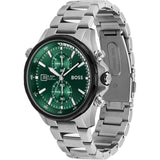 Buy Shop Hugo Boss Globetrotter Green Dial Silver Steel Strap Watch for Men - 1513930 USA Online